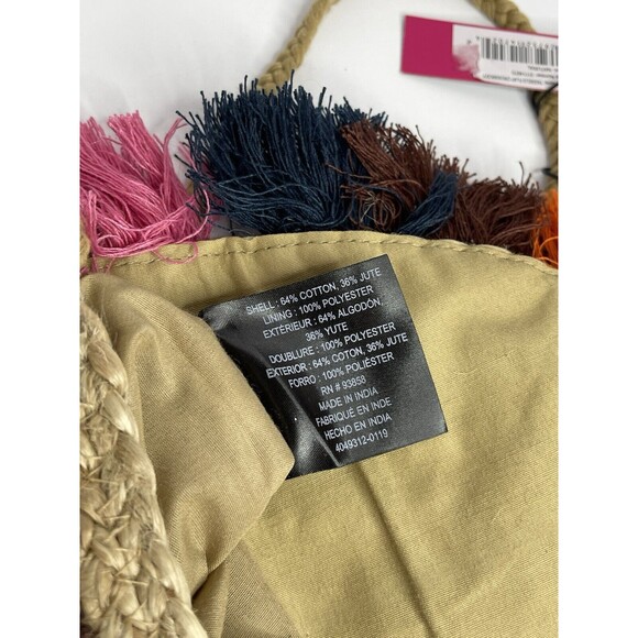Sam Edelman Circus Jute Crossbody Tassle Fold Over Bag Purse Colorful NEW - Picture 8 of 8